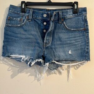 Levi’s 501 denim cutoff shorts, size 28